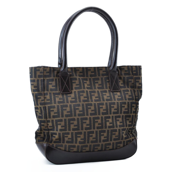 FENDI Zucca Canvas Tote Bag Brown Auth am1300s - Picture 1 of 10